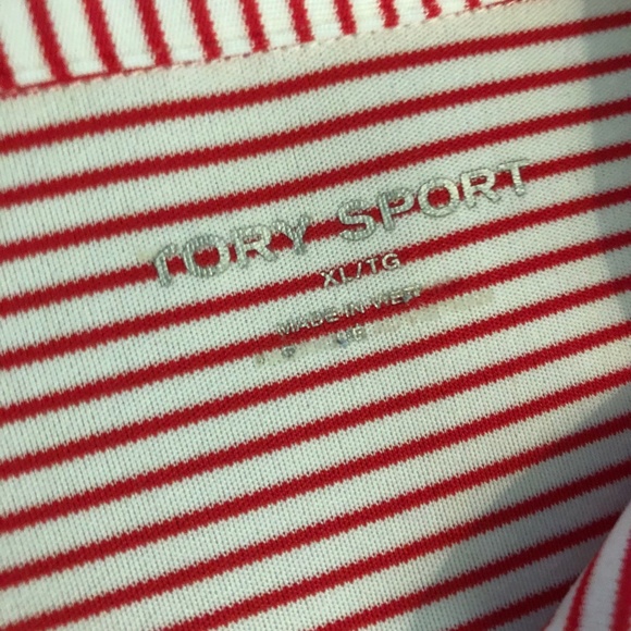 Tory Burch Tory Sport Performance Striped Ruffle Polo - Picture 3 of 6